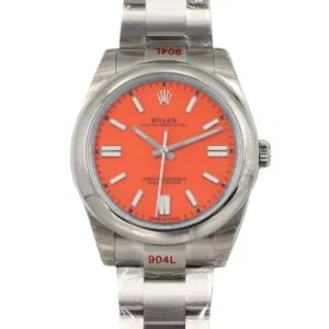 Oyster Perpetual 41mm quadrante rosso corallo 114300