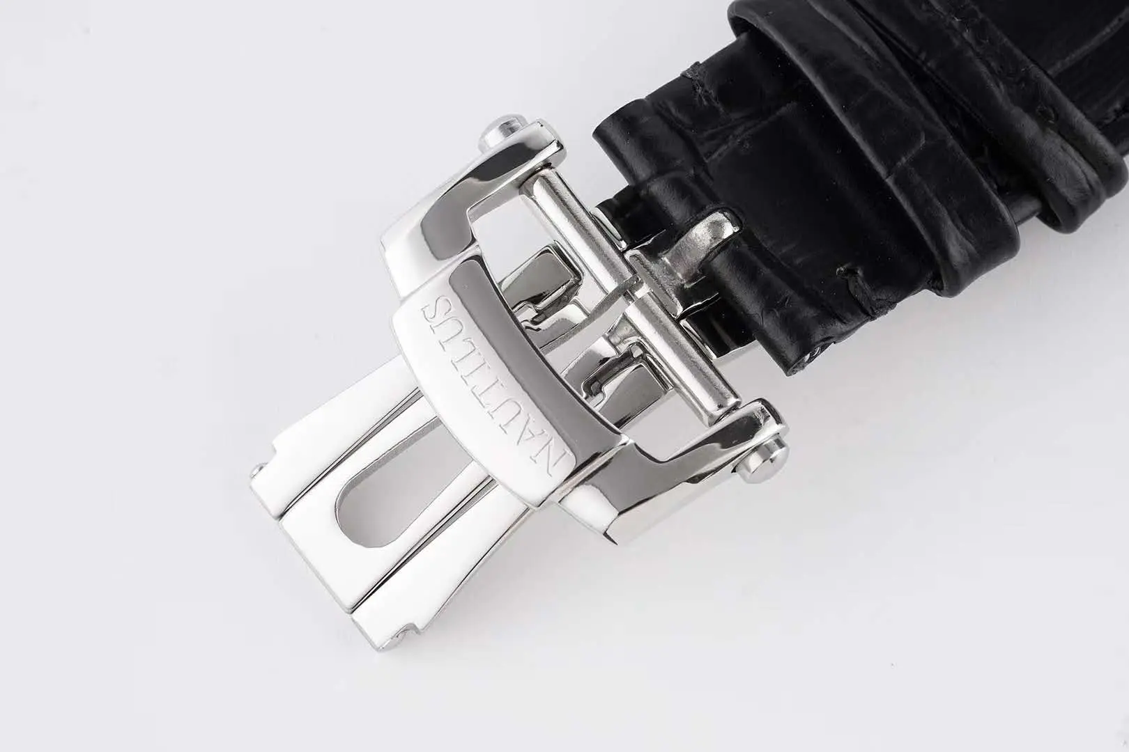 Nautilus 5980/1A-014 Black Dial in Steel on Leather Strap - Image 7