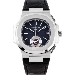 Nautilus 5980/1A-001 Blue Dial in Steel on Leather Strap