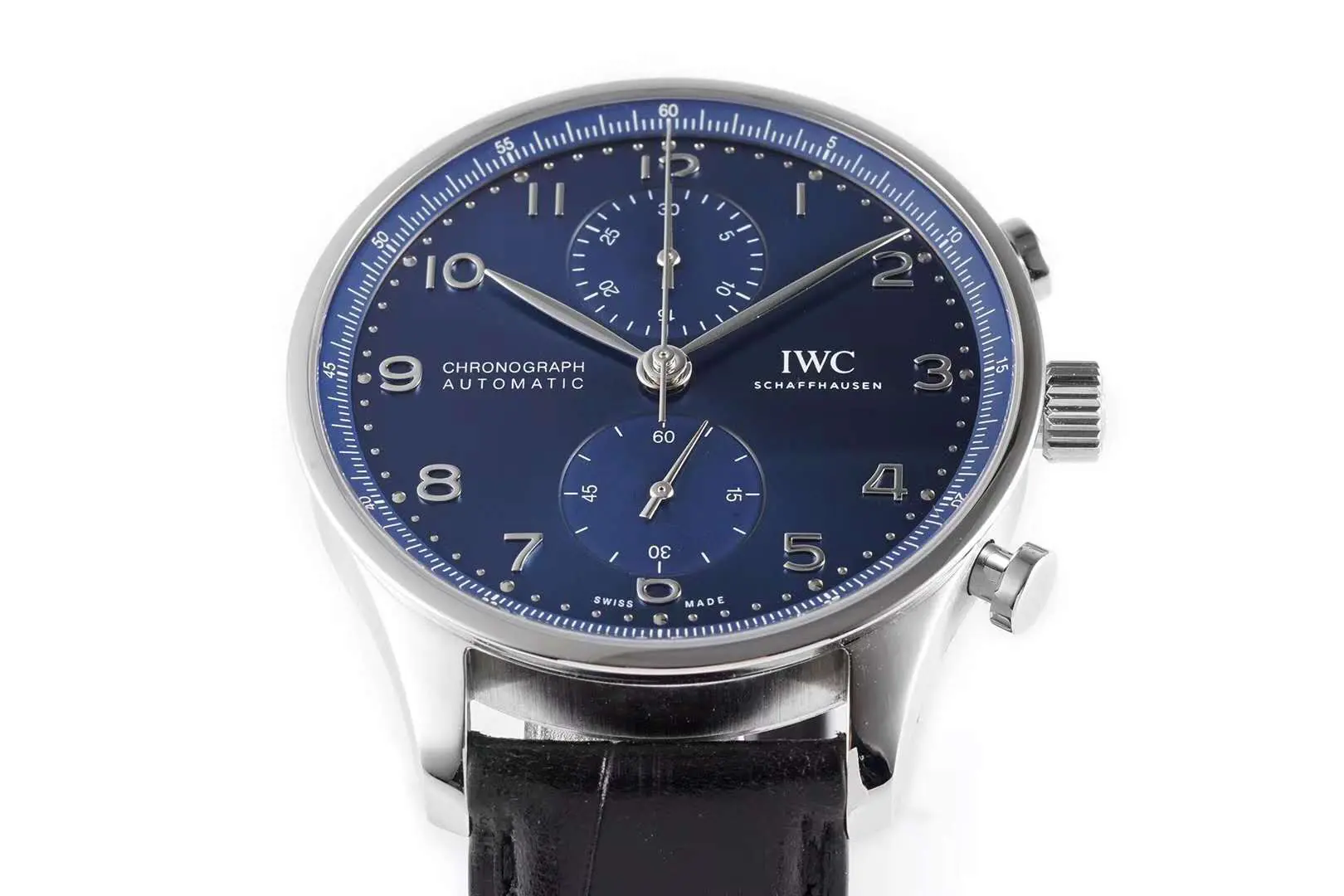 Portugieser Chronograph IW371606 quadrante blu in acciaio - immagine 5
