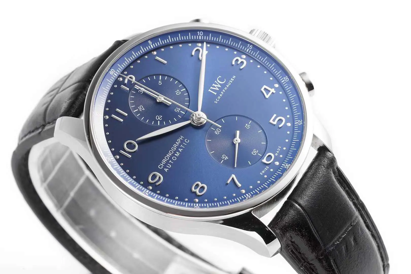 Portugieser Chronograph IW371606 quadrante blu in acciaio - immagine 6
