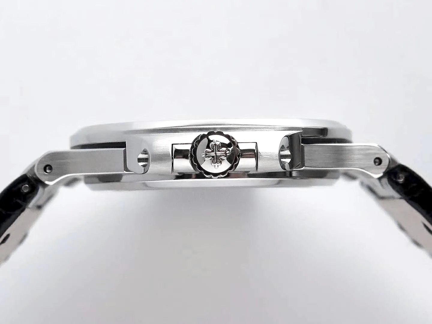 Nautilus Jumbo 5711 quadrante grigio in acciaio con cinturino in pelle nero - immagine 9
