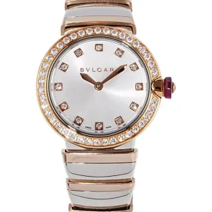 Lvcea Silver Dial in Rose Gold/Steel with Diamond Bezel
