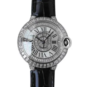 Ballon Bleu de Cartier 42mm esfera blanca con diamantes en oro rosa