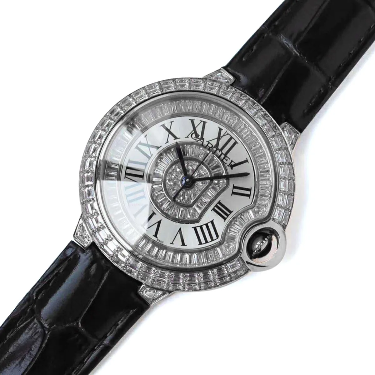 Ballon Bleu de Cartier 42mm weißes Zifferblatt mit Diamanten in Roségold – Bild 2