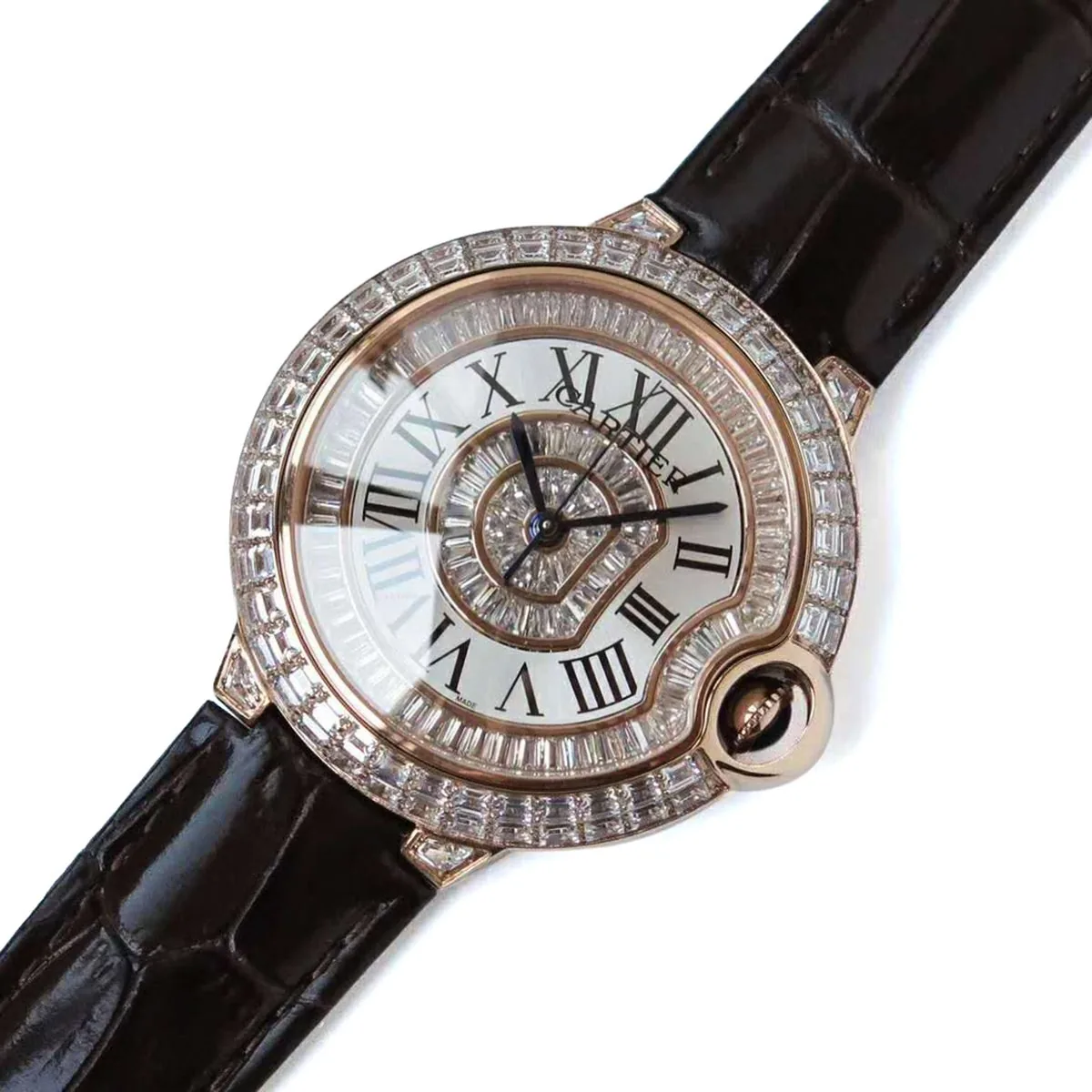 Ballon Bleu de Cartier 42mm esfera blanca con diamantes en oro rosa - Imagen 2