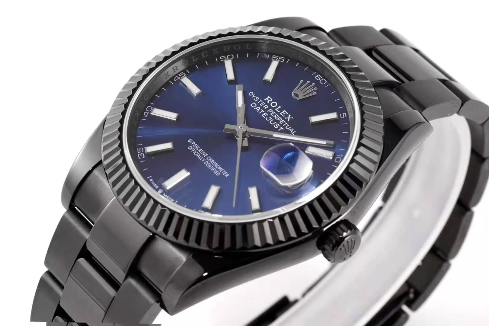 Datejust 41 esfera azul con índices de bastón en PVD negro - Imagen 5