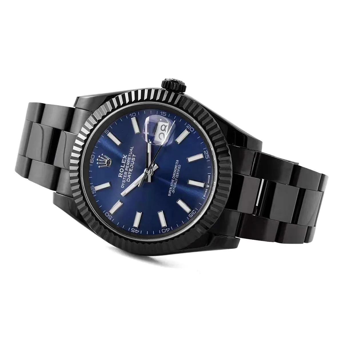 Datejust 41 esfera azul con índices de bastón en PVD negro - Imagen 2