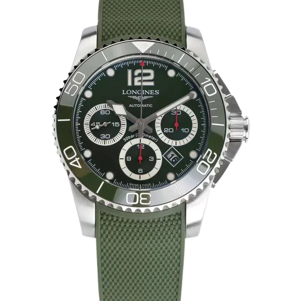 Hydroconquest Green Dial on Rubber Strap