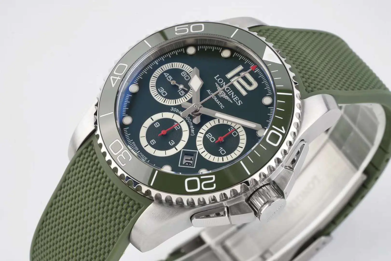 Hydroconquest quadrante verde su cinturino in gomma - immagine 3