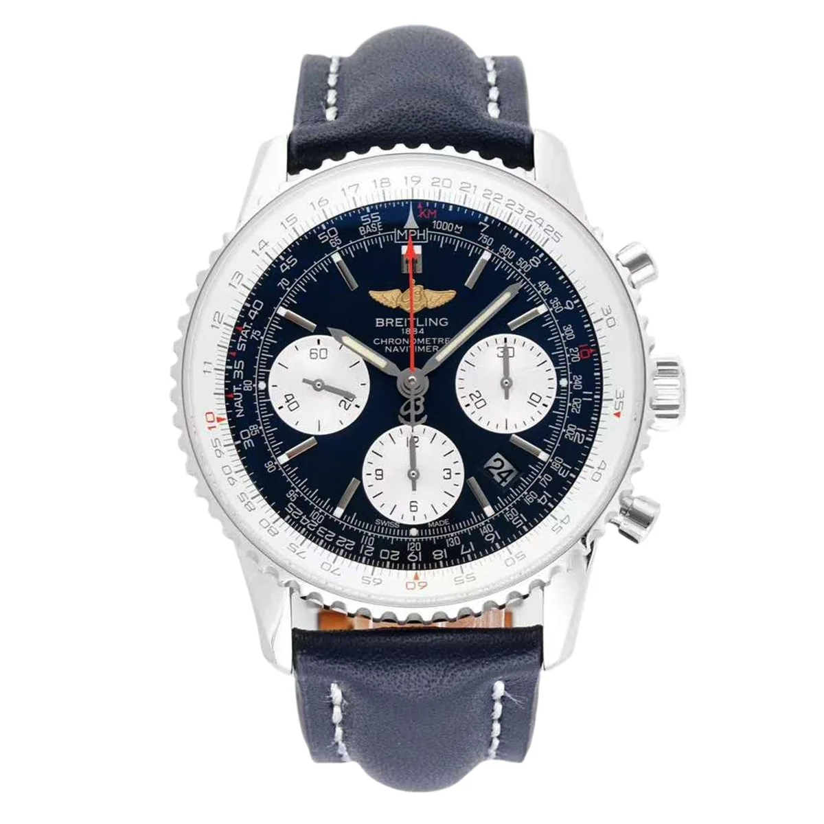 Navitimer 01 Chronograph esfera azul en acero