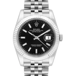 Datejust 36 116234 Black Dial with Stick Markers