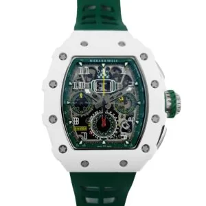 RM 011-02 Le Mans Classic Chronograph in Green on Green Rubber Strap