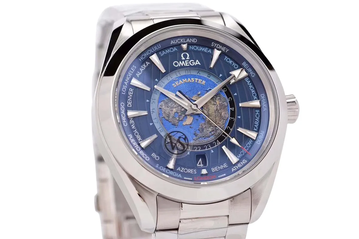 Seamaster Aqua Terra Worldtimer Master Chronometer esfera azul con brazalete - Imagen 4
