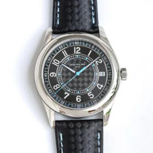 Calatrava 6007G-001 cadran noir bleu ciel en or blanc