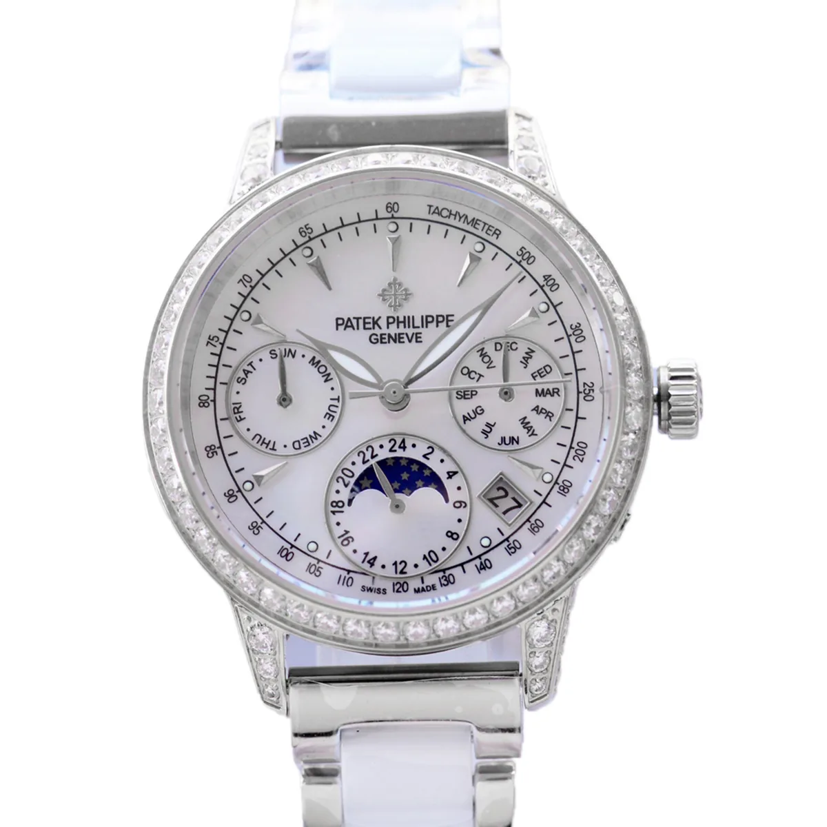 Grand Complications Ladies First quantième perpétuel lunette diamants en or blanc