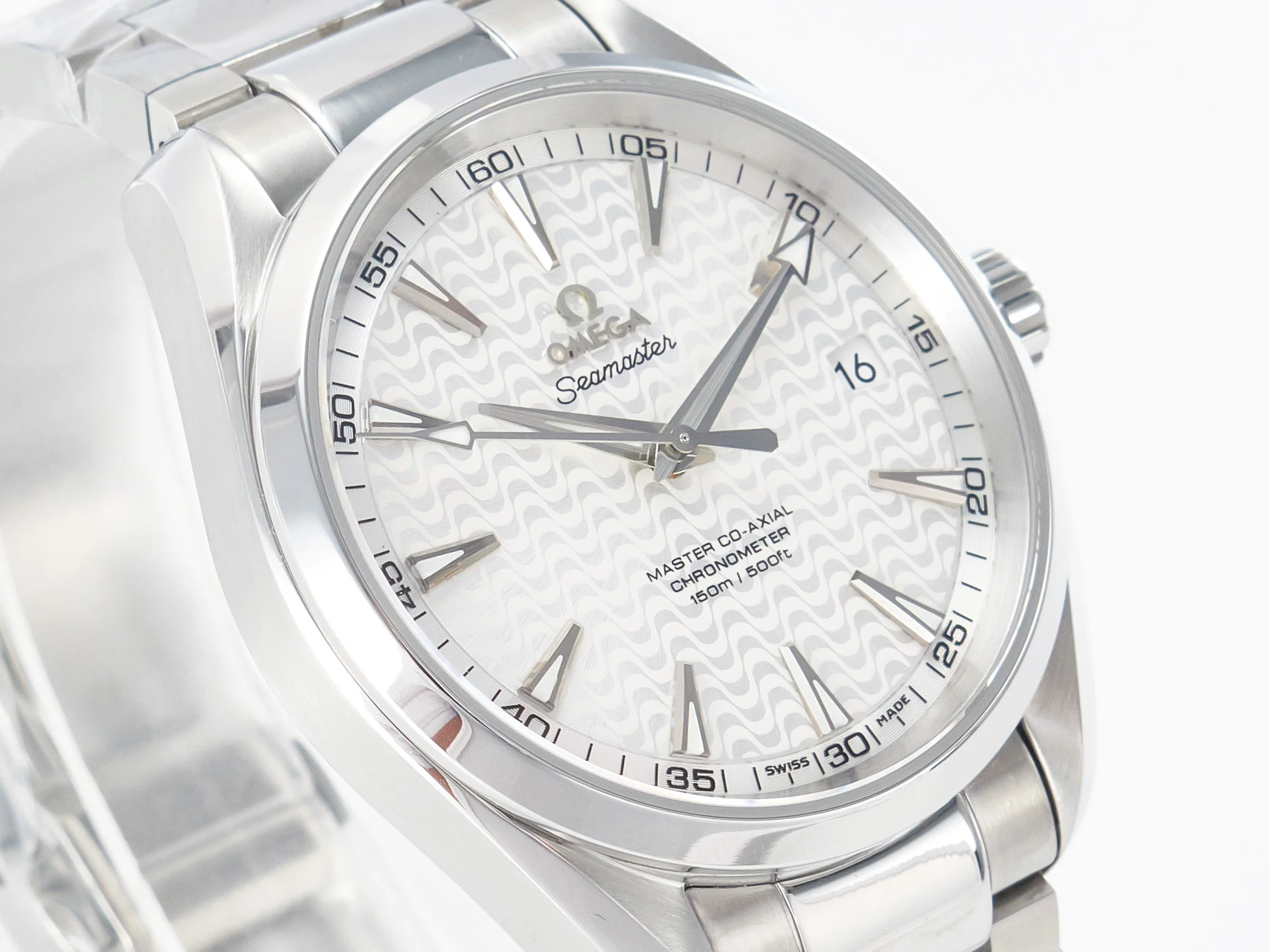 Aqua Terra 150m 41mm VSF 1:1 Best Edition White Textured Dial on SS Bracelet A8500 Super Clone