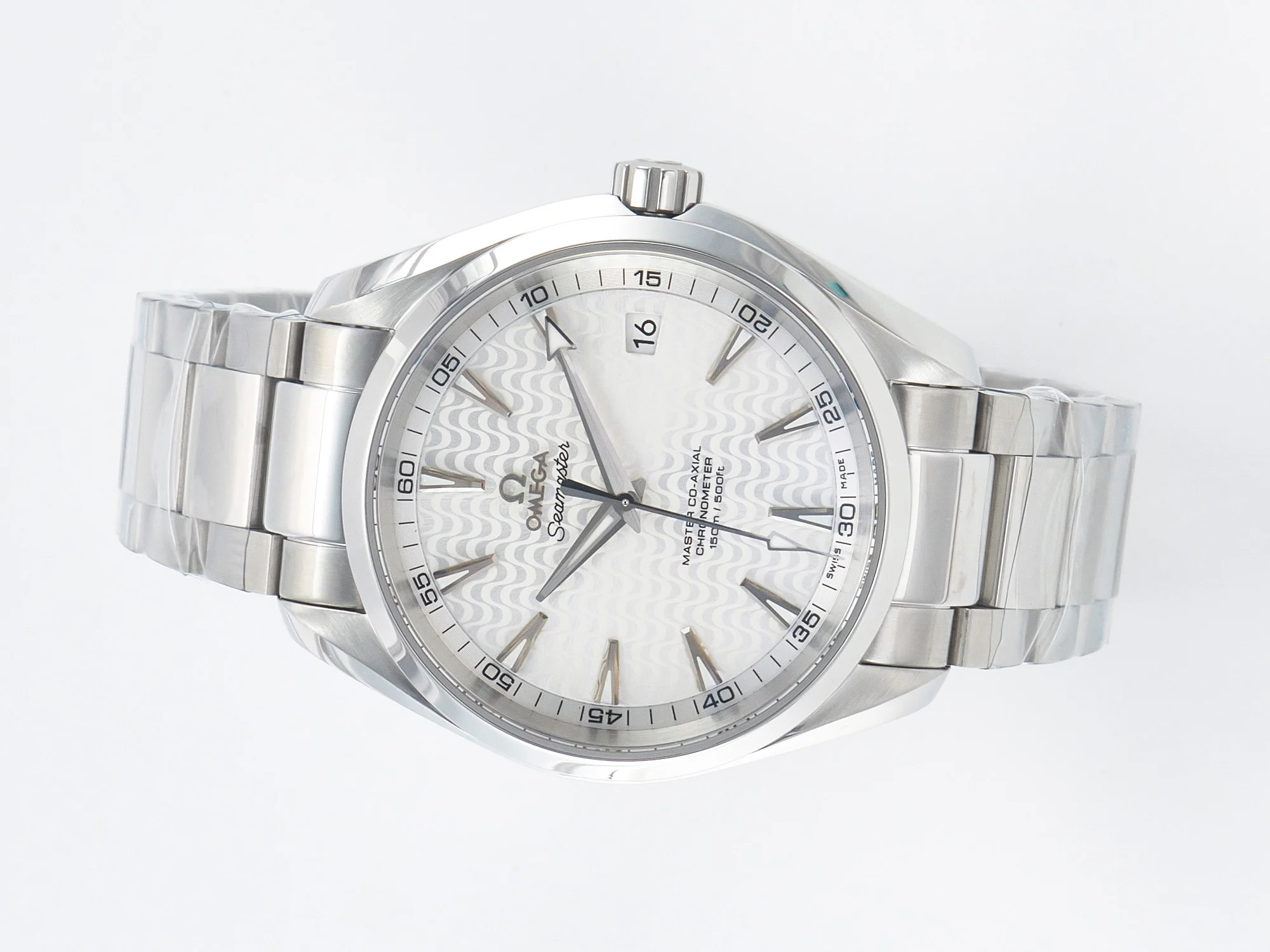 Aqua Terra 150m 41mm VSF 1:1 Best Edition White Textured Dial on SS Bracelet A8500 Super Clone