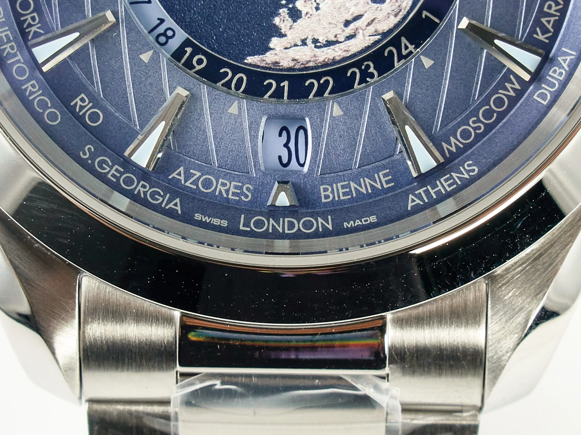 Aqua Terra 150M 43mm Worldtimer 24 VSF 1:1 Best Edition Summer Blue Dial on SS Bracelet A8938 Super Clone
