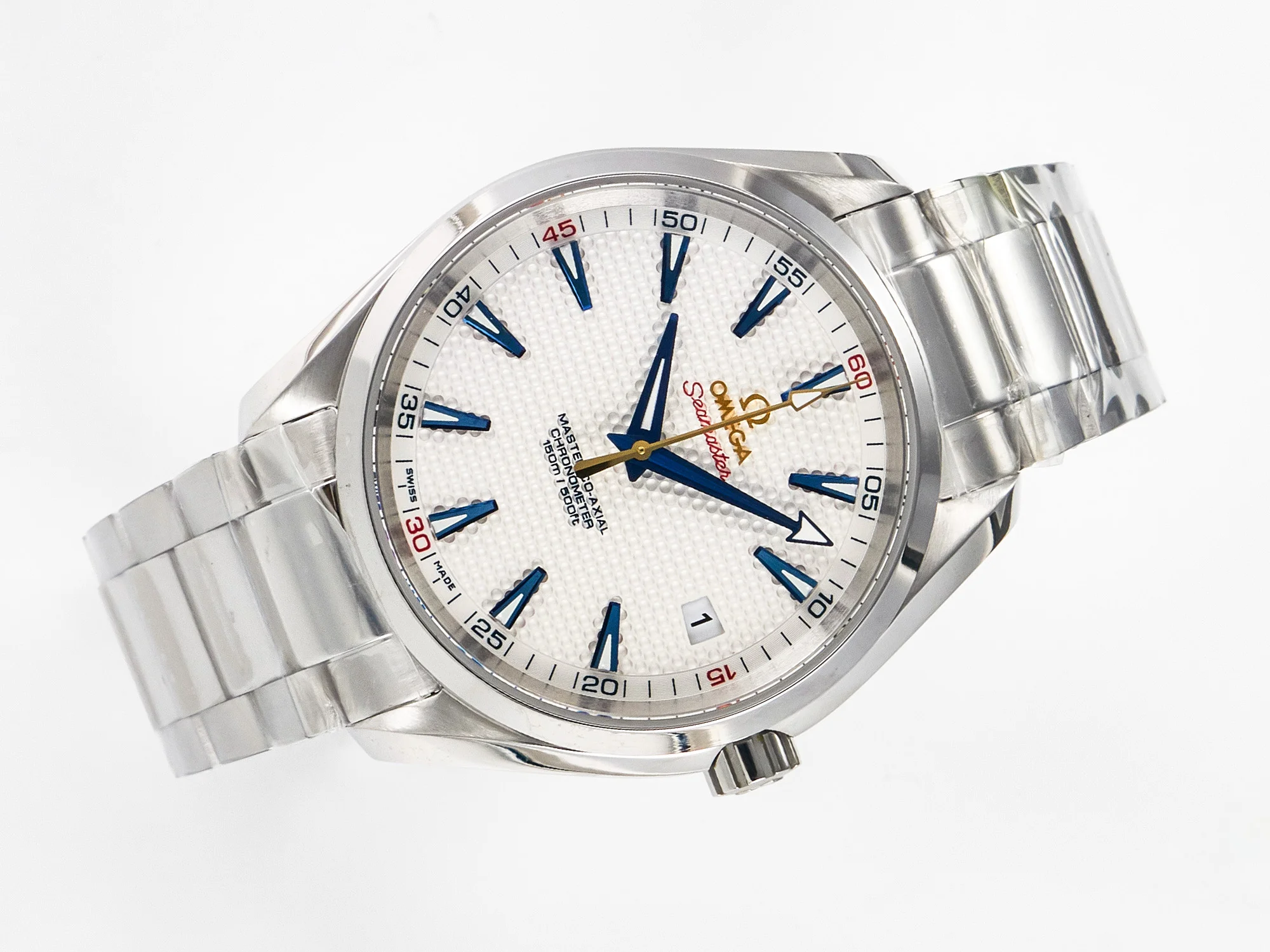 Aqua Terra 150M SS VSF 1:1 Best Edition Silver Polka Dots Dial on SS Bracelet A8500 Super Clone