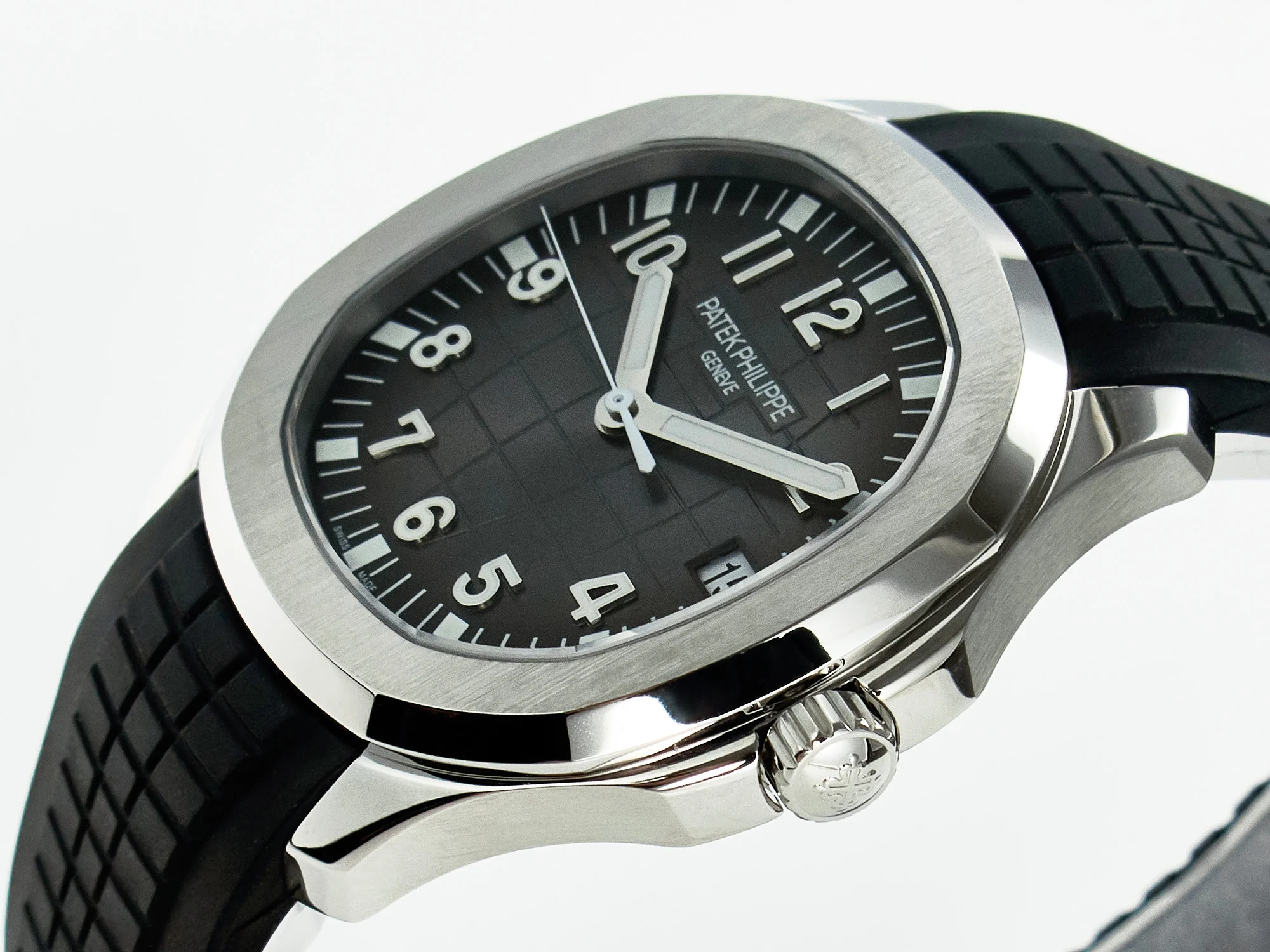 Aquanaut 5167A SS 3KF 1:1 Best Edition Black Dial on Black Rubber Strap A324 Super Clone(New clasp)