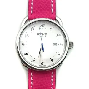Arceau Steel on Pink Epsom Leather Strap