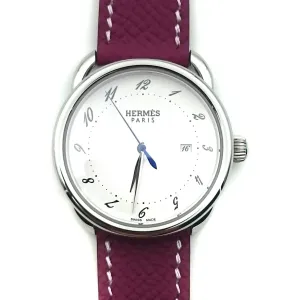 Arceau Steel on Violet Epsom Leather Strap