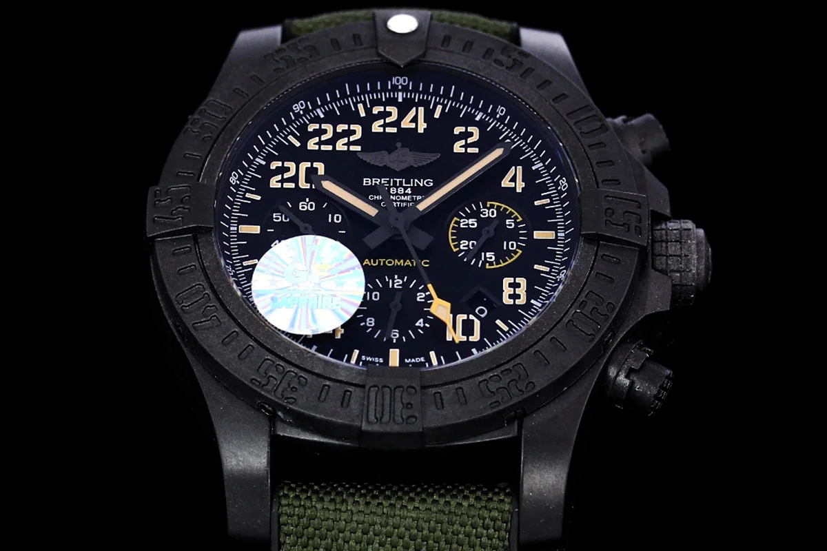 Avenger Hurricane Black Dial on Green Nylon Strap