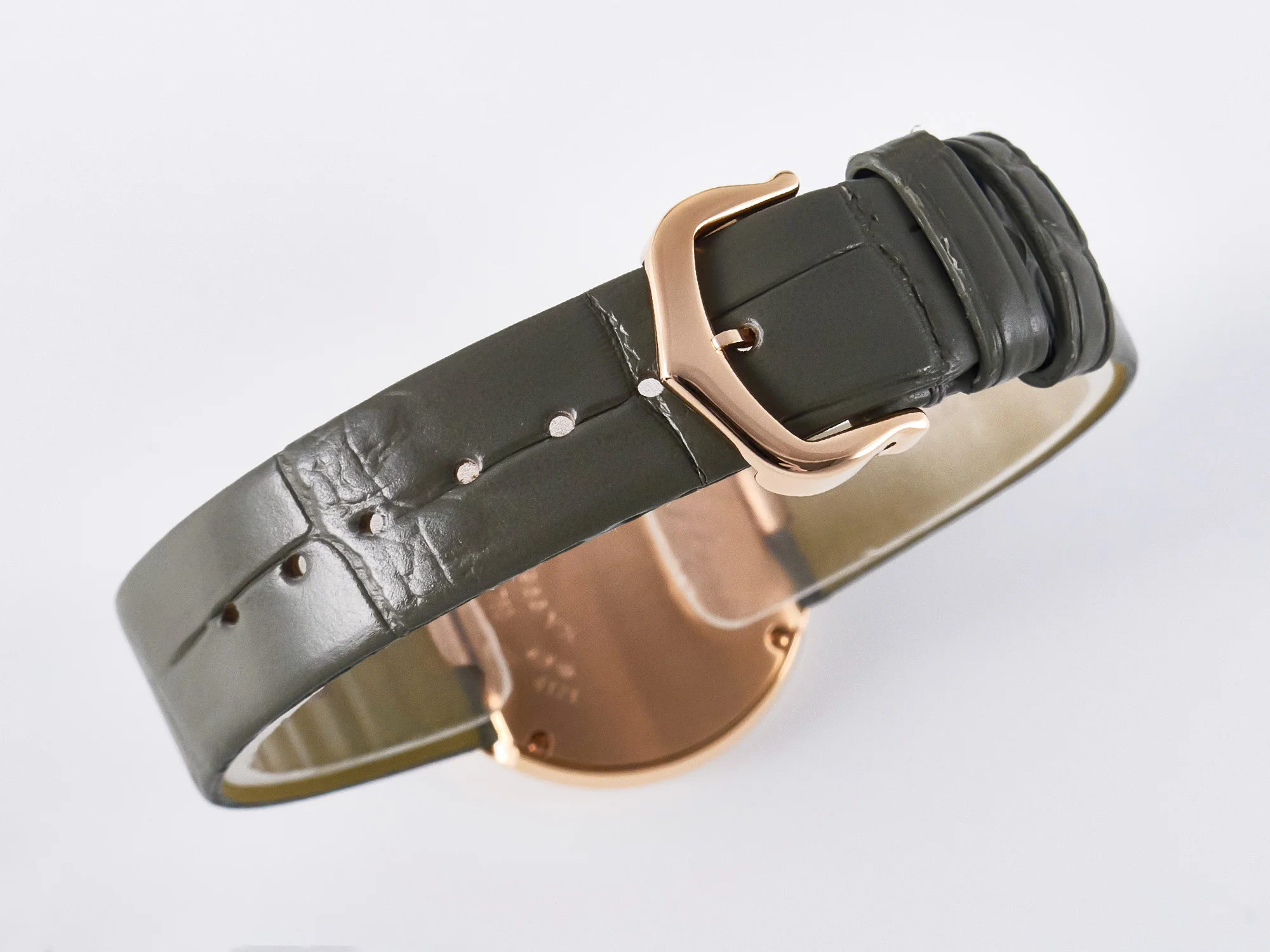 Ballon Blanc De Cartier 30mm RG DRF 1:1 Best Edition Silvered Texture Dial Diamonds Bezel on Green Leather Strap Ronda Quartz