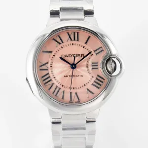 Ballon Bleu 33mm SS AF 1:1 Best Edition Pink Dial on SS Bracelet SEIKO NH05A