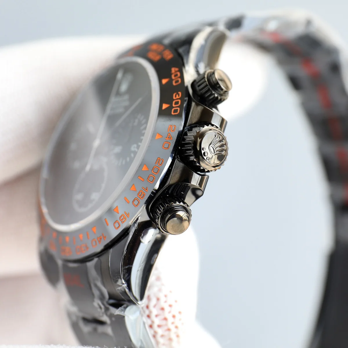 Blaken Daytona Matt Black with Orange Tachymeter