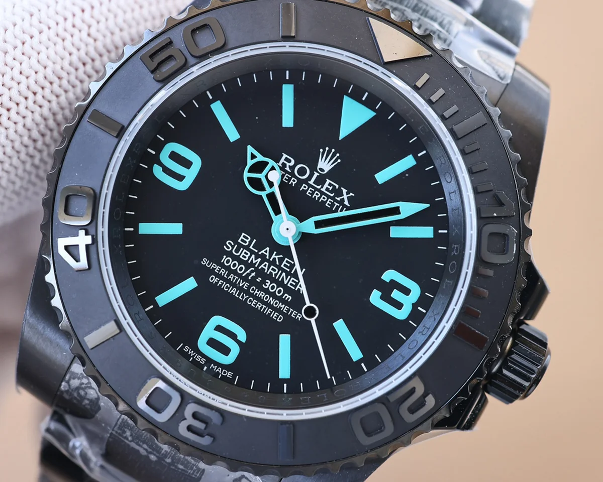 Blaken Submariner Explorer I Dial with Blue Numerals Marker