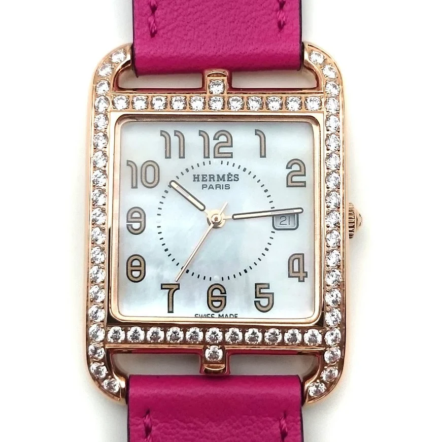 Cape Cod GM Quartz Rose Gold with Diamond Bezel on Pink Fjord Leather Strap