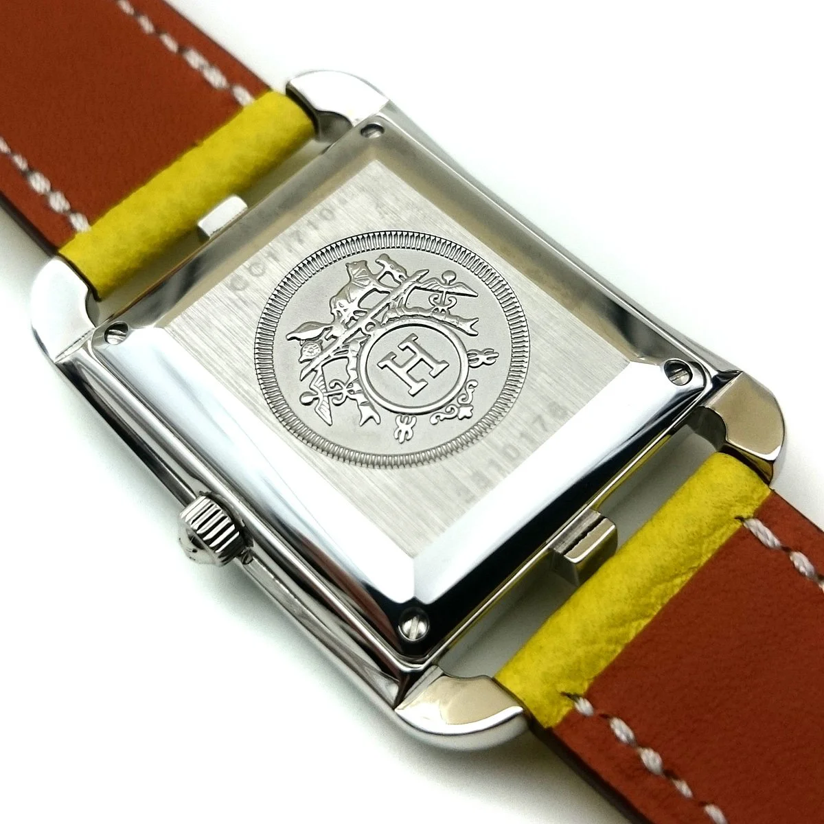 Cape Cod Steel with Diamond Bezel on Yellow Epsom Leather Strap