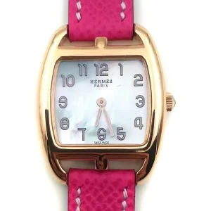 Cape Cod Tonneau Rose Gold on Pink Epsom Leather Strap