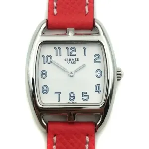 Cape Cod Tonneau Steel on Vermilion Epsom Leather Strap