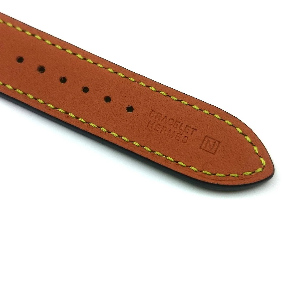 Cape Cod Tonneau Steel with Diamond Bezel on Orange Epsom Leather Strap