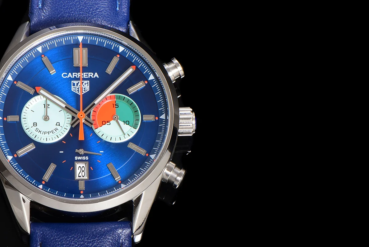 Carrera Skipper 39 Blue Dial on Leather Strap