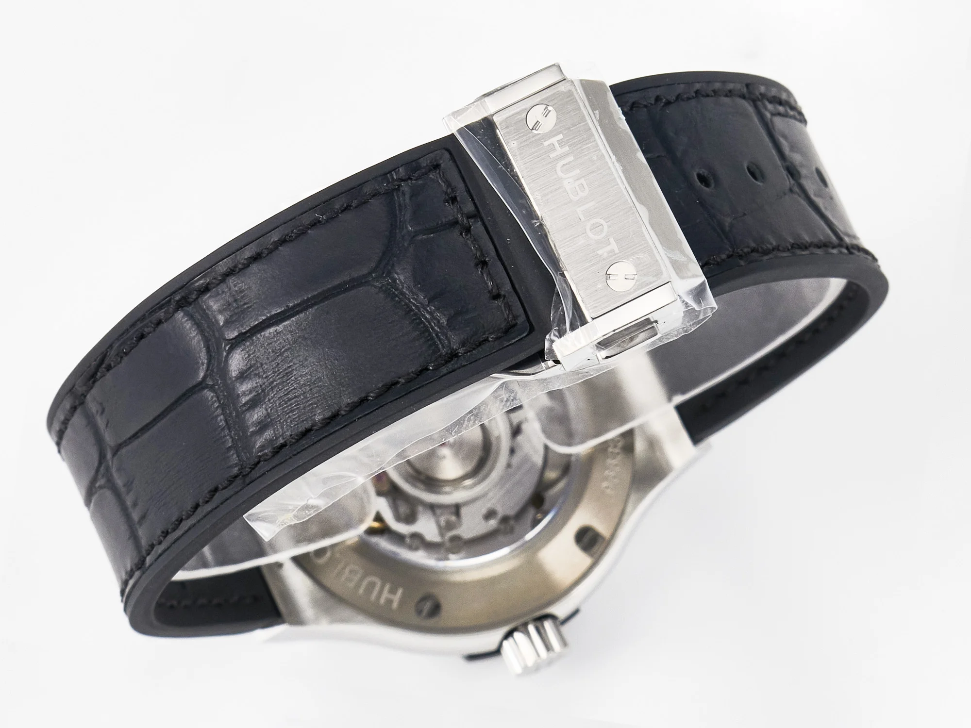 Classic Fusion 38mm SS JJF 1:1 Best Edition Black Dial on Black Gummy Leather Strap