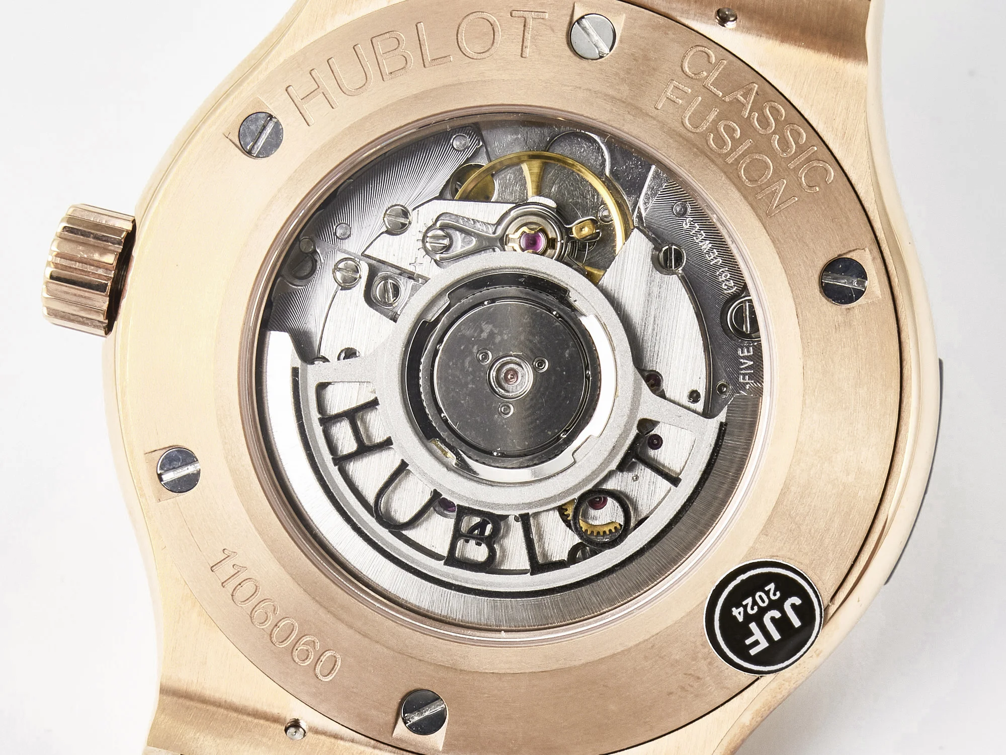 Classic Fusion 42mm RG JJF 1:1 Best Edition White Dial on Black Gummy Leather Strap