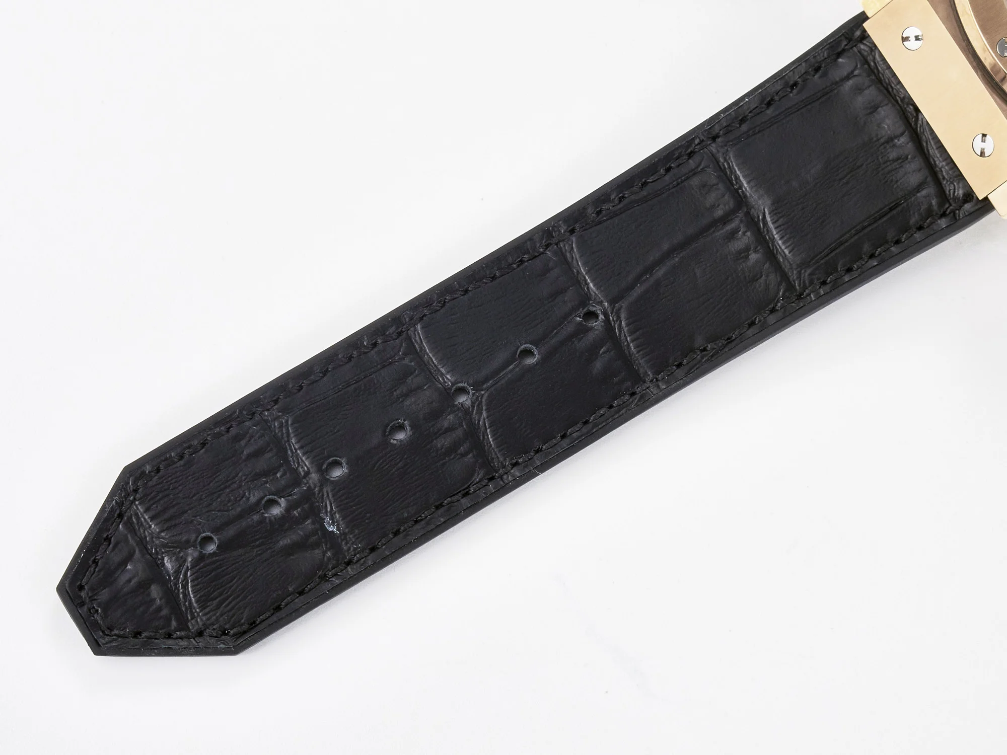 Classic Fusion 42mm RG JJF 1:1 Best Edition White Dial on Black Gummy Leather Strap