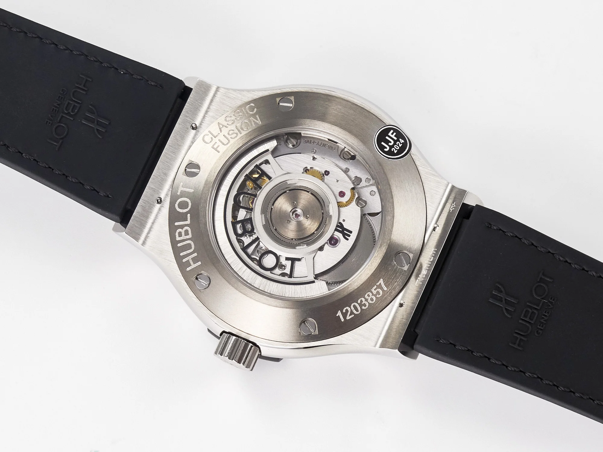 Classic Fusion 42mm SS JJF 1:1 Best Edition Black Dial on Black Gummy Leather Strap