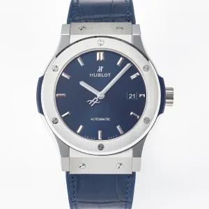 Classic Fusion 42mm SS JJF 1:1 Best Edition Blue Dial on Blue Gummy Leather Strap