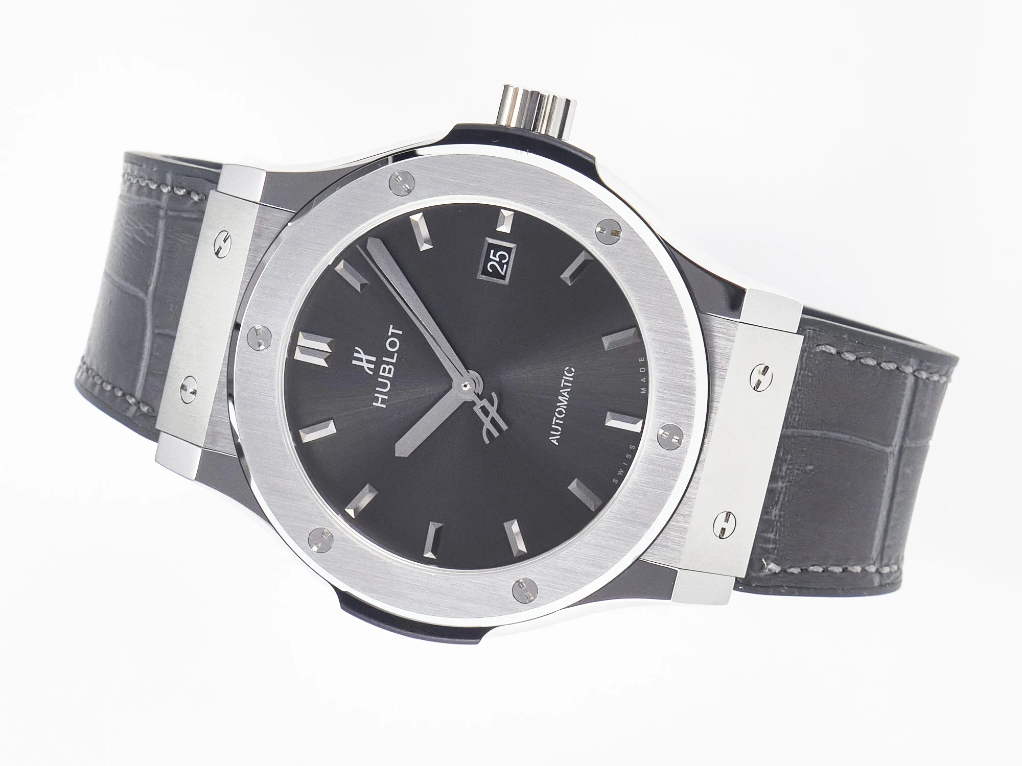 Classic Fusion 42mm SS JJF 1:1 Best Edition Gray Dial on Black Gummy Leather Strap