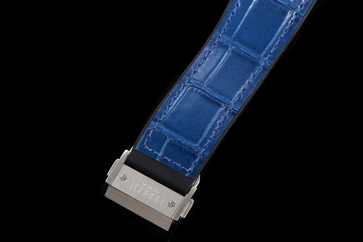 Classic Fusion Automatic 42mm Diamond Paved Dial in Steel on Blue Leather Strap
