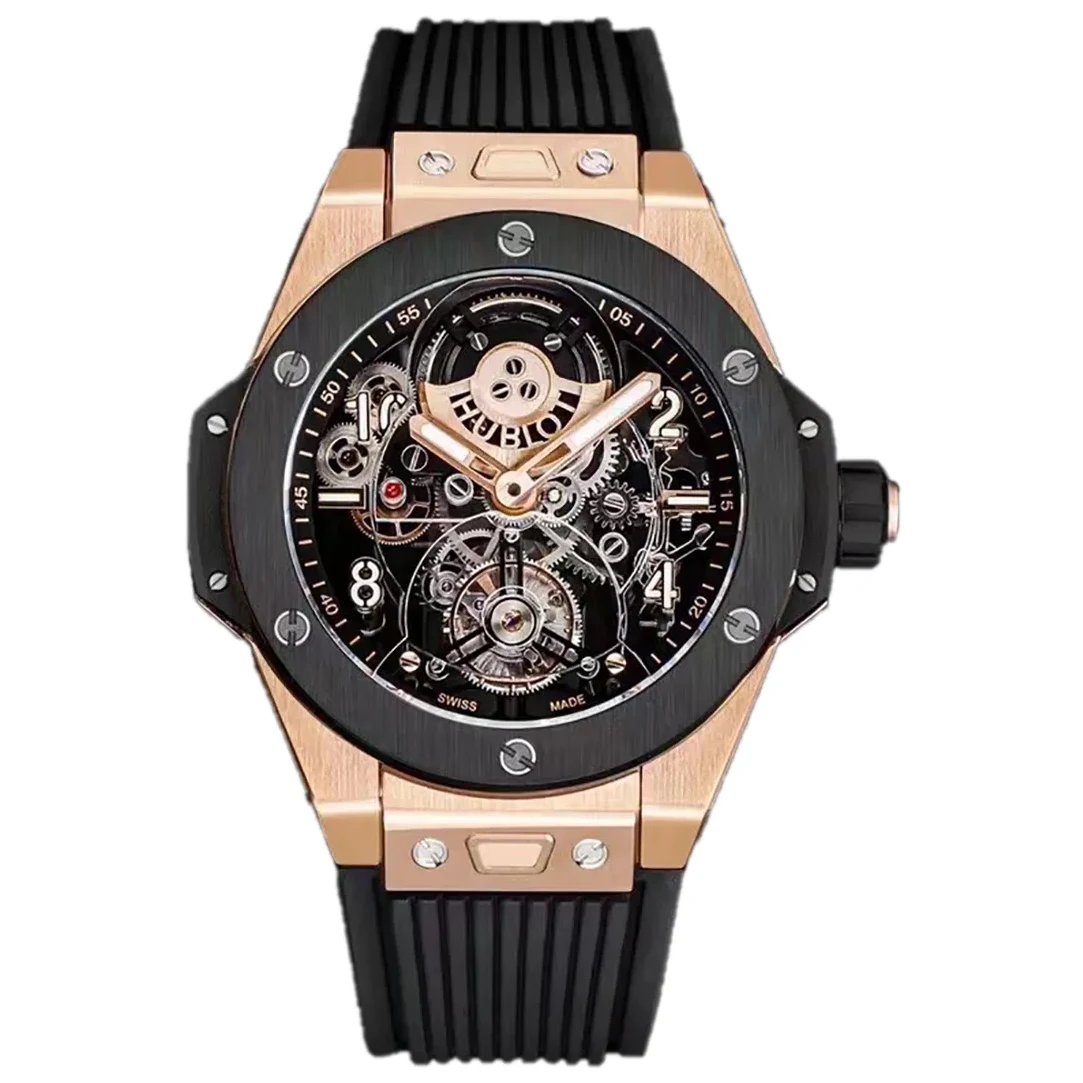 Classic Fusion Tourbillon 45mm with Ceramic Bezel Skeleton Dial in Rose Gold