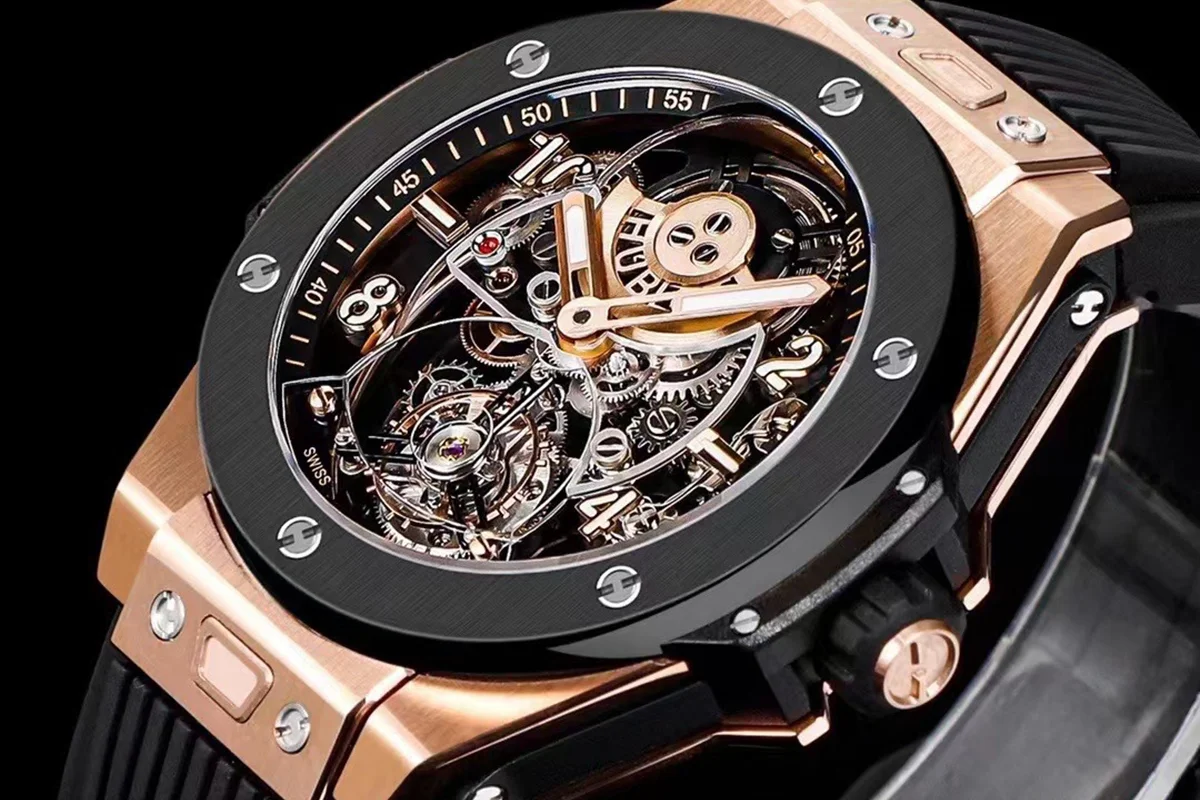 Classic Fusion Tourbillon 45mm with Ceramic Bezel Skeleton Dial in Rose Gold