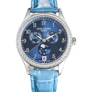 Complications 4948G Annual Calendar Moonphase Blue Dial in White Gold on Leather Strap