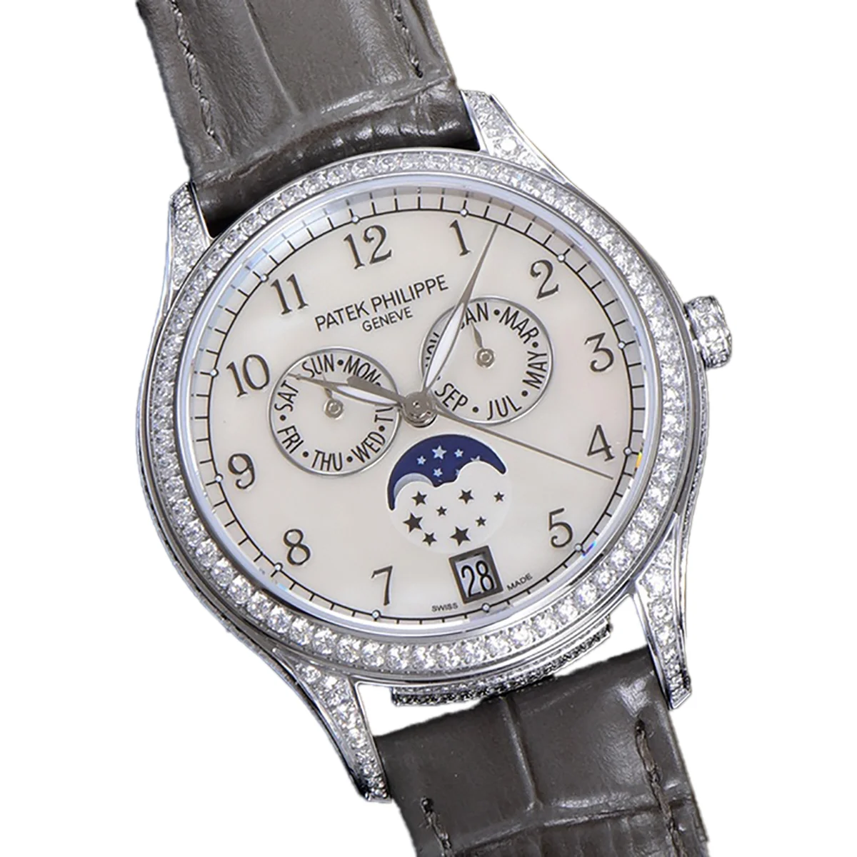 Complications 4948G Annual Calendar Moonphase MOP Dial in White Gold on Leather Strap
