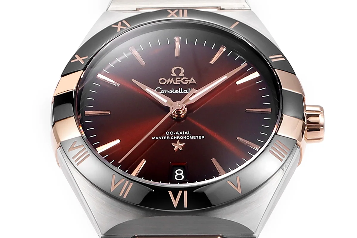 Constellation Co-Axial Master Chronometer Sedna™ Gold 41mm Burgundy Dial with Ceramic Bezel on Bracelet